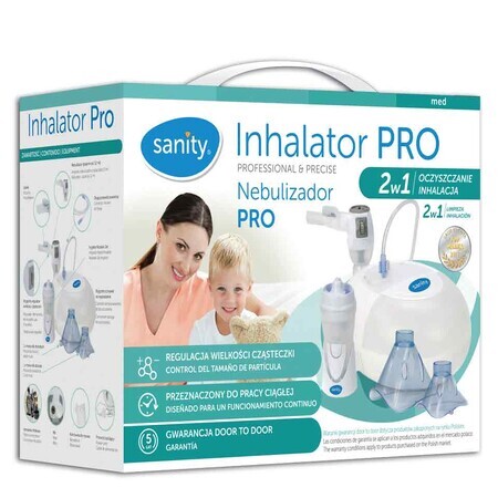 Sanity Pro 2in1, zuigerinhalator met Nosalek Jet-irrigator, reiniging en inhalatie