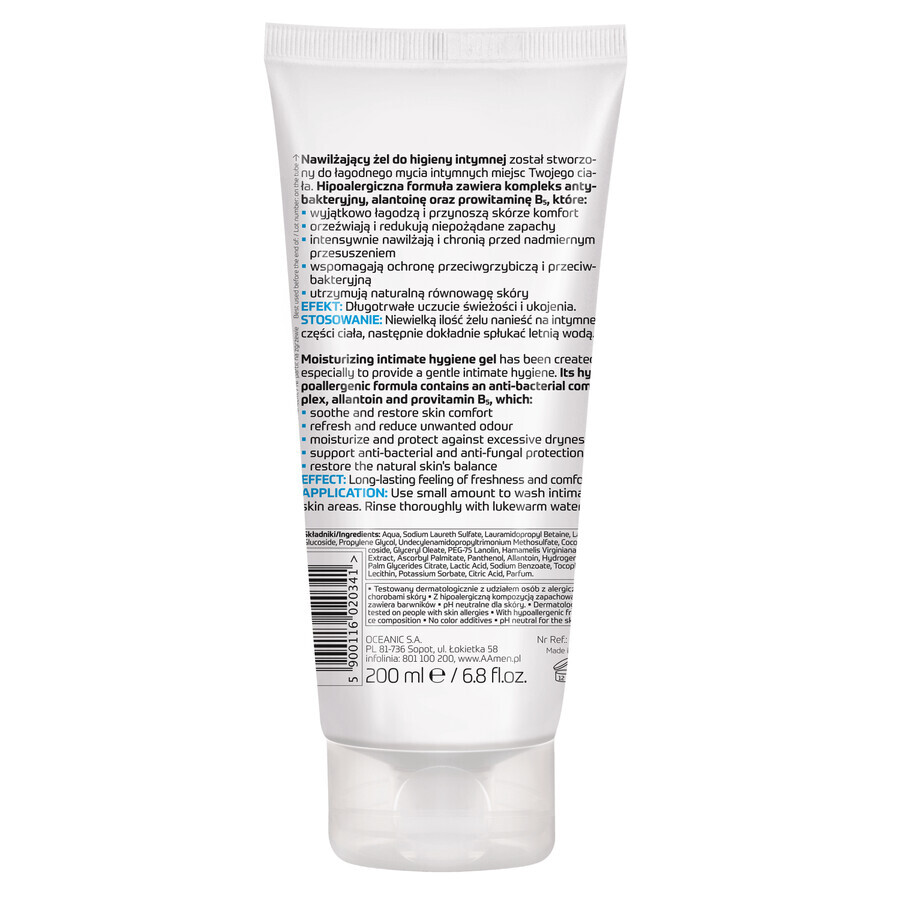 AA Men Sensitive, Moisturizing gel for intimate hygiene, 200 ml