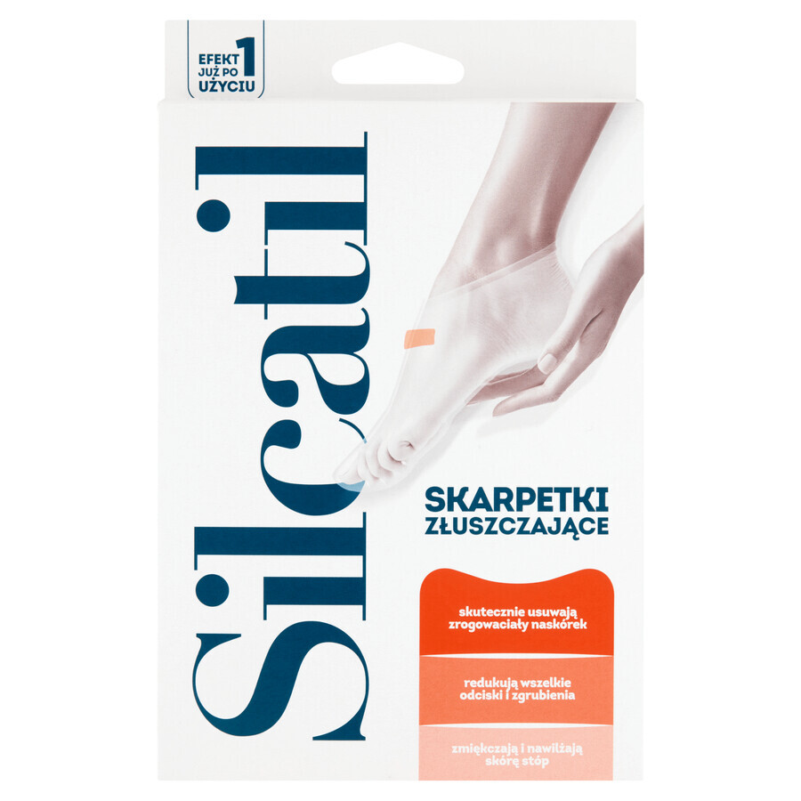 Silcatil, chaussettes exfoliantes pour les pieds, 1 paire