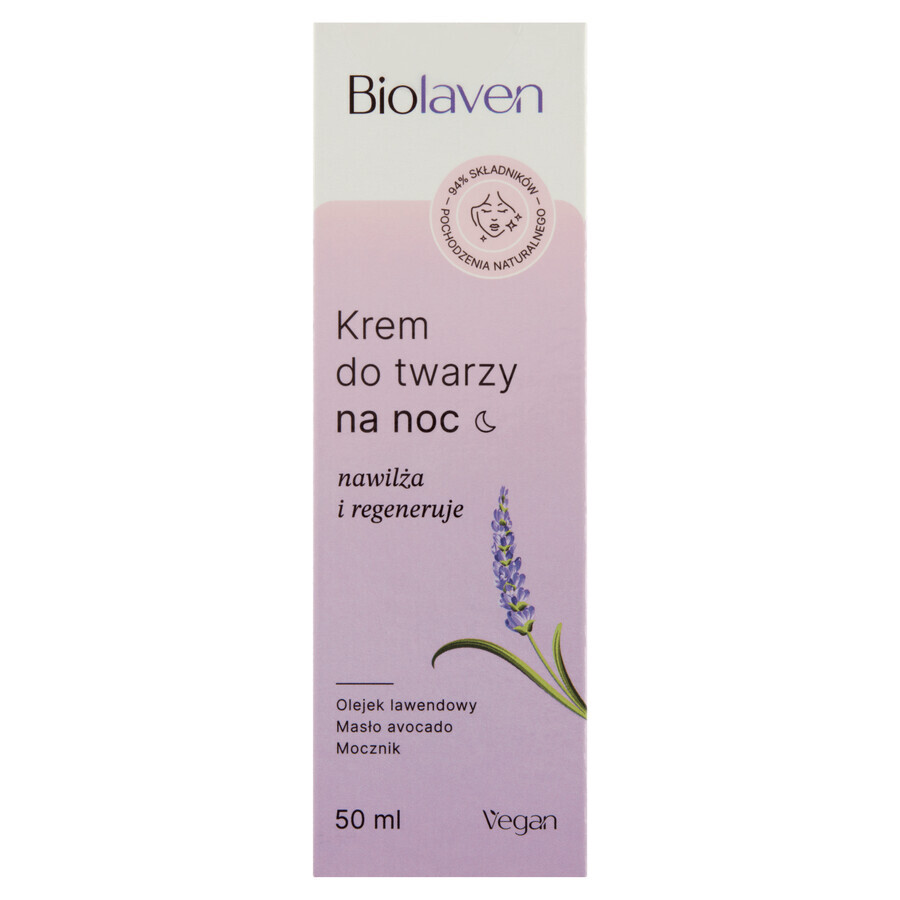 Biolaven, Gesichtscreme, spendet Feuchtigkeit und regeneriert, Nacht, 50 ml