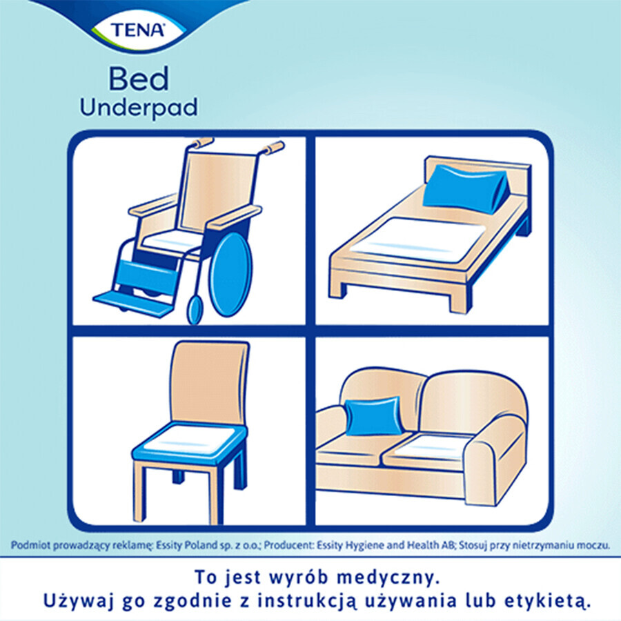 Tena Bed, absorberende kussens, Normaal, 60 cm x 90 cm, 30 stuks