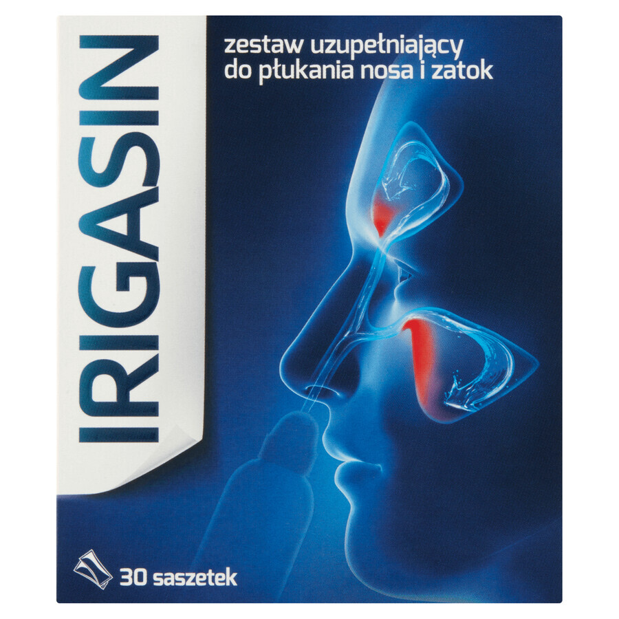 Irigasin, coffret complémentaire pour rincer le nez et les sinus, 30 sachets