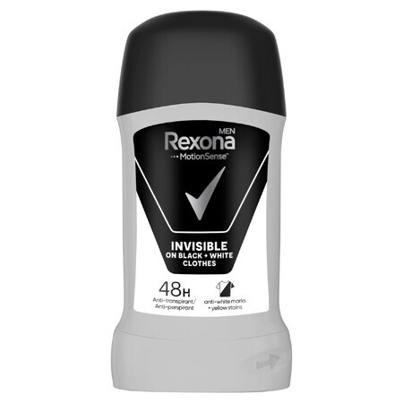 Rexona Men, antiperspirant stick, Invisible, Black & White 50 ml