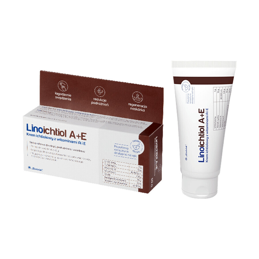 Linoichthyol A+E, ichthyolcrème met vitamine A en E, voor gezicht, 50 g