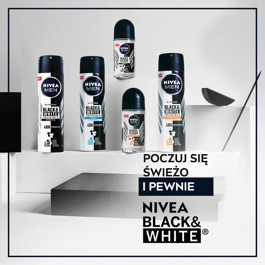 Nivea Men Black &amp; White Invisible, anti-transpirant spray voor mannen, Original, 250 ml