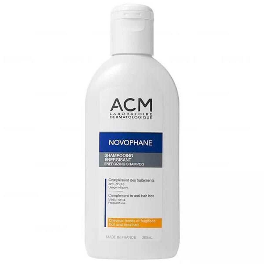 ACM Novophane Energisant, Shampoo, 200ml - Haarpflege für geschwächtes Haar, stärkende Formel mit Vitaminen und Aminosäuren.