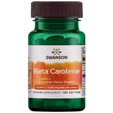 Beta-Carotin 10000 IU, 100 Kapseln, Swanson