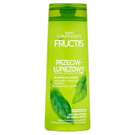 Garnier Fructis, shampooing fortifiant antipelliculaire 2en1 pour cheveux normaux, 400 ml