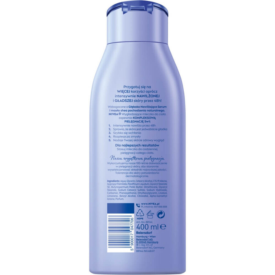 Nivea, lait corporel, lissant, peau sèche, 400 ml