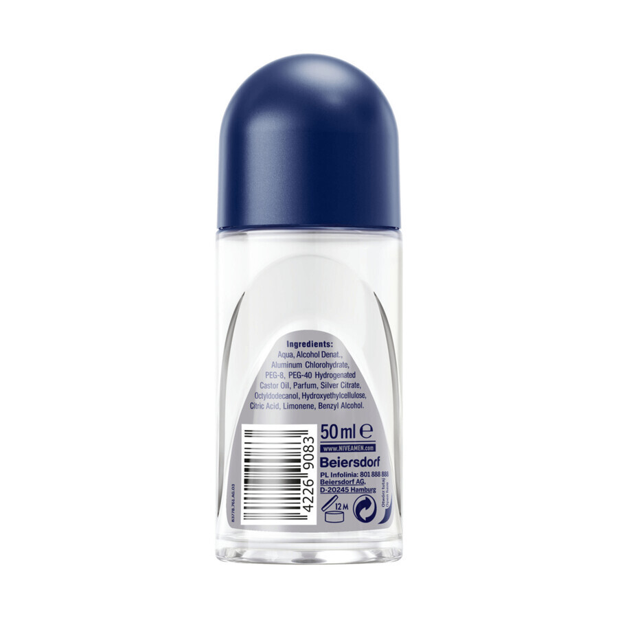 Nivea Men Silver Protect, roll-on anti-transpirant voor mannen, 48 uur, 50 ml