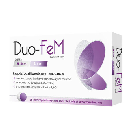 Duo-FeM, 28 filmomhulde tabletten voor de dag + 28 filmomhulde tabletten voor de nacht