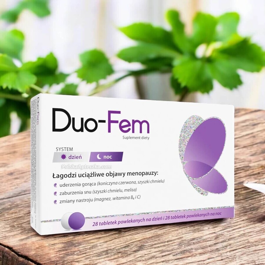 Duo-FeM, 28 filmomhulde tabletten voor de dag + 28 filmomhulde tabletten voor de nacht