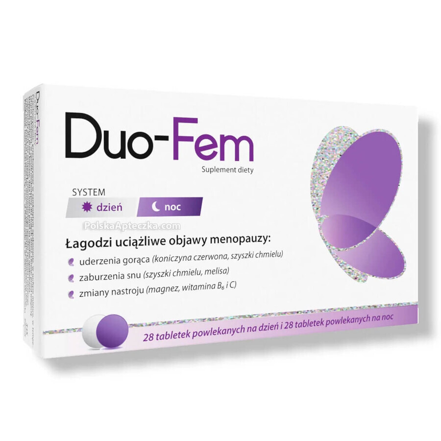 Duo-FeM, 28 filmomhulde tabletten voor de dag + 28 filmomhulde tabletten voor de nacht