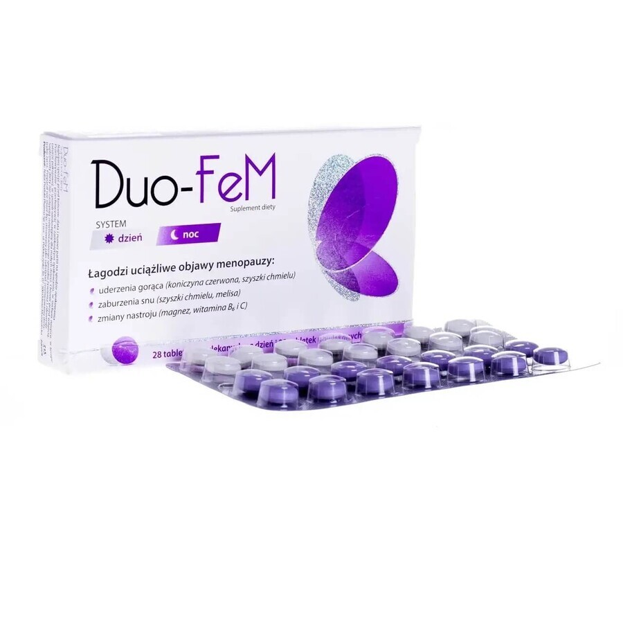 Duo-FeM, 28 filmomhulde tabletten voor de dag + 28 filmomhulde tabletten voor de nacht