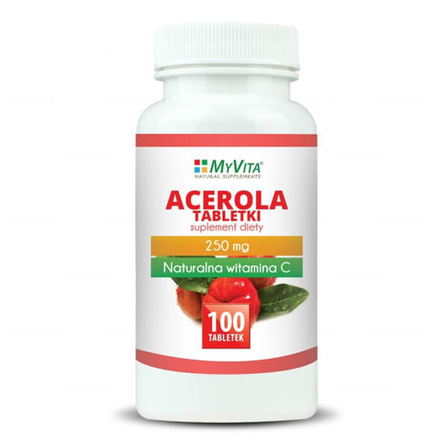 MyVita Acerola, natuurlijke vitamine C, 100 tabletten