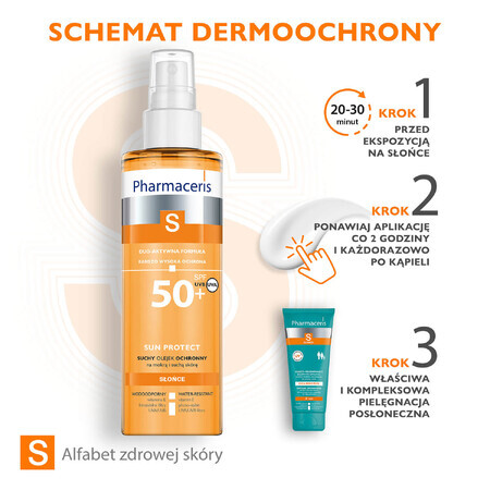 Pharmaceris S Sun Protect, Ulei protector uscat pentru corp, SPF 50+, 200 ml