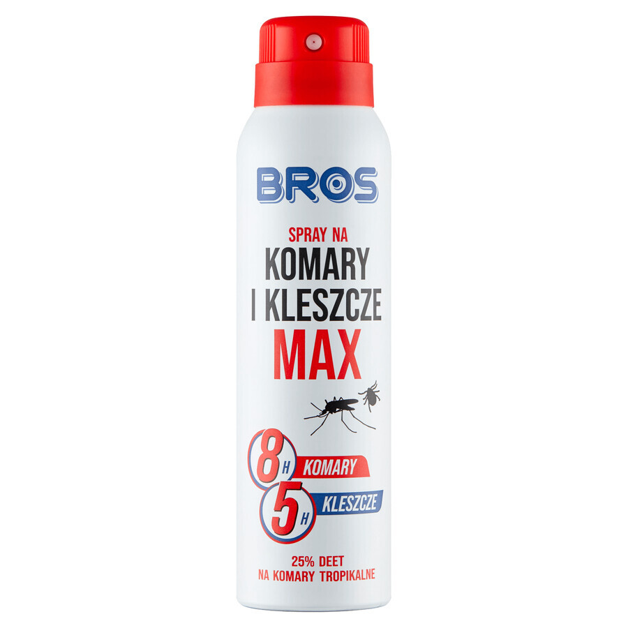 Bros, Max Mücken- und Zeckenspray, DEET 25,77%, 90 ml