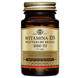 Solgar Vitamine D3 1000 UI, 100 pastilles