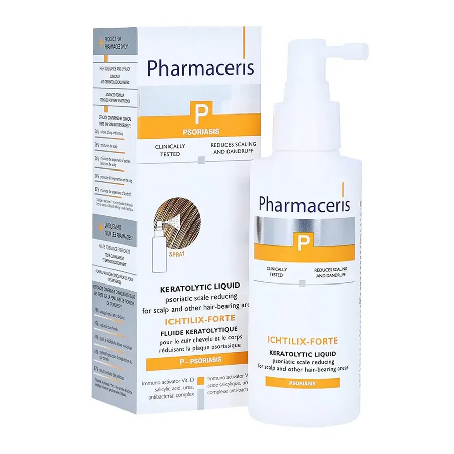 Pharmaceris P Ichtilix Forte, keratolytische vloeistof voor hoofdhuid en lichaam, 125 ml
