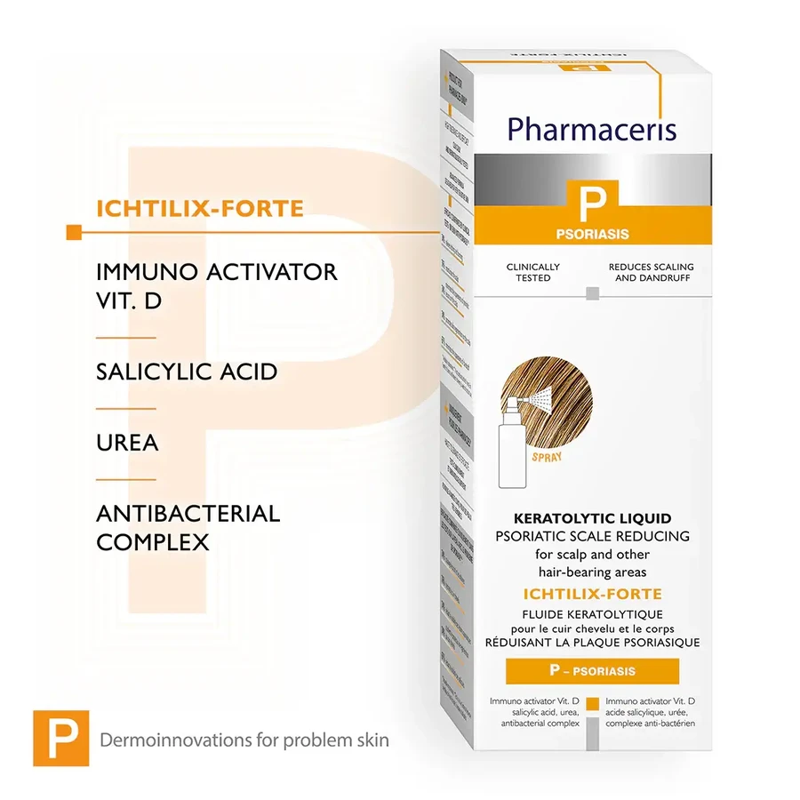 Pharmaceris P Ichtilix Forte, keratolytische vloeistof voor hoofdhuid en lichaam, 125 ml