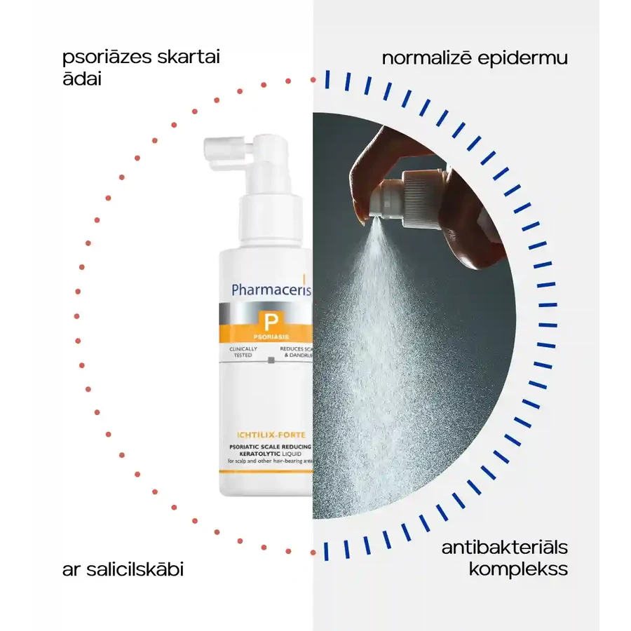 Pharmaceris P Ichtilix Forte, keratolytische vloeistof voor hoofdhuid en lichaam, 125 ml