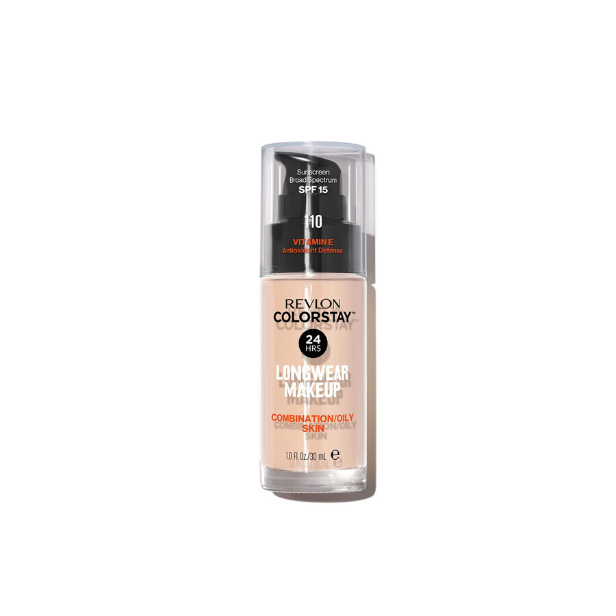 Revlon ColorStay, foundation voor gecombineerde en vette huid, nr. 110, Ivoor, met pompje, 30 ml