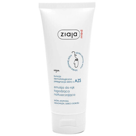 Ziaja Med, Traitement dermatologique AZS, émulsion mains apaisante et hydratante, 100 ml