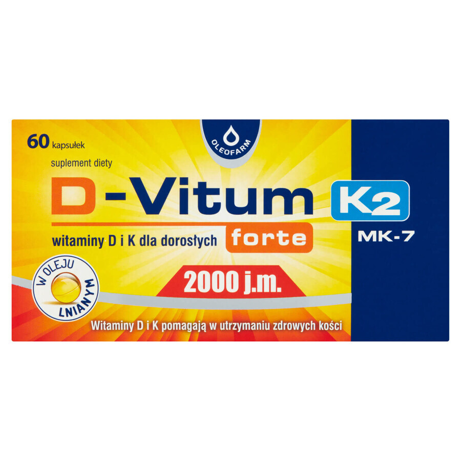 D-Vitum Forte 2000 IE K2 MK-7, 60 capsules