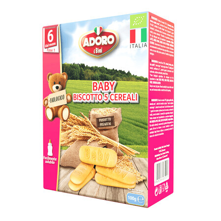 Koekjes met 5 granen Bio, 100 g, Adoro Bimbi