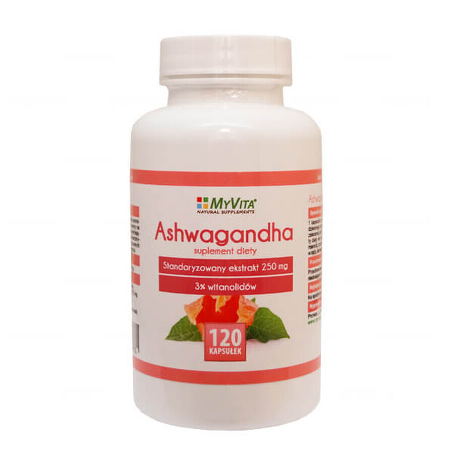 MyVita Ashwagandha, gestandaardiseerd extract, 120 capsules