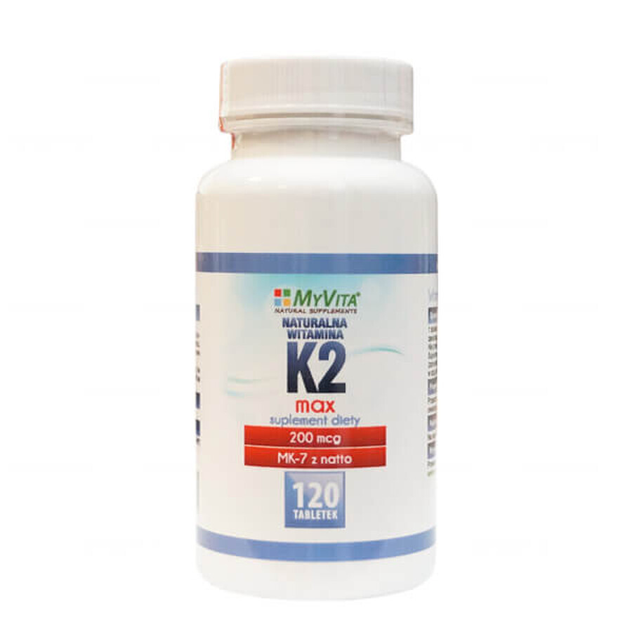 MyVita Natuurlijke vitamine K2 200 µg MAX, 120 tabletten