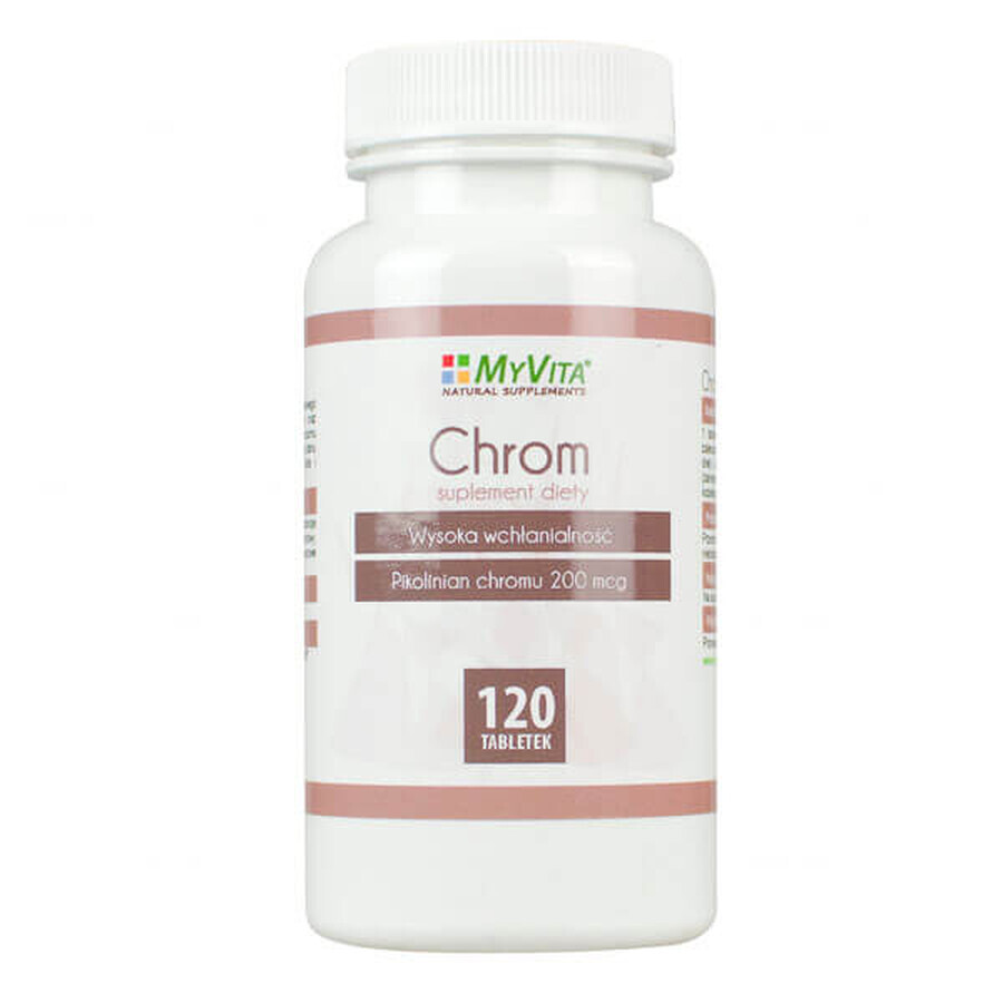 MyVita Chrom 200 µg, chroompicolinaat, 120 tabletten