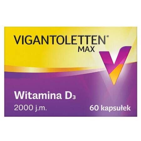 Vigantoletten Max, vitamina D3 2000 UI, 60 cápsulas