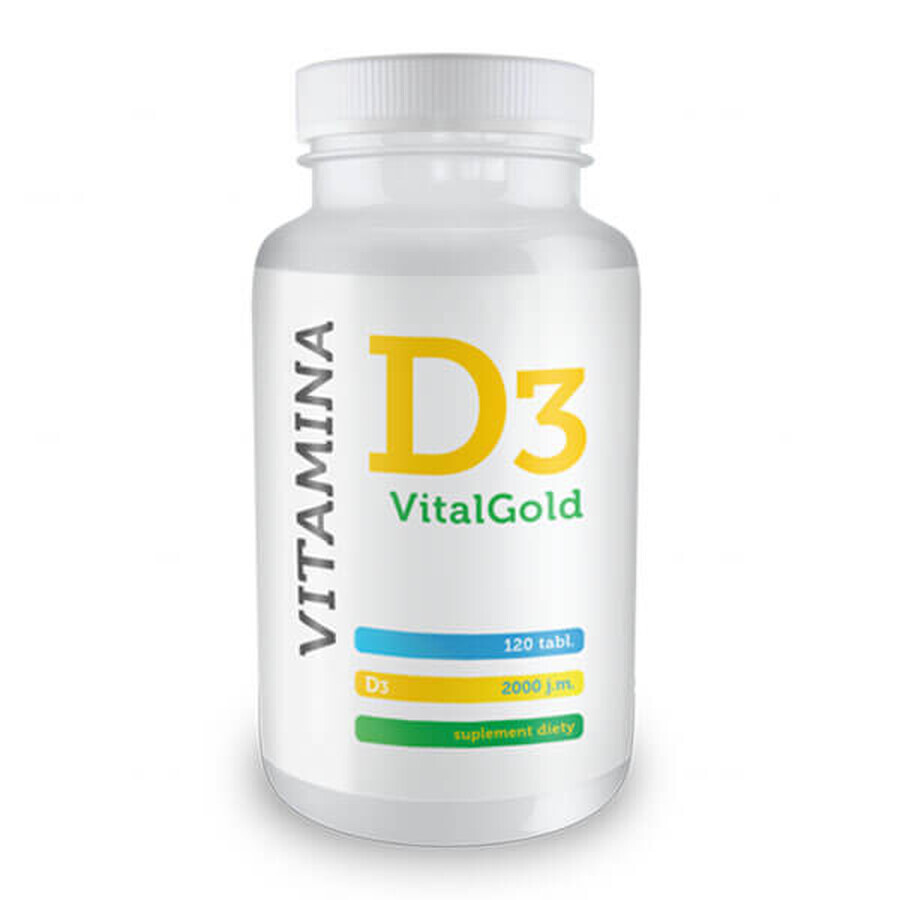 Vitamine D3 VitalGold, 2000 IE, 120 tabletten