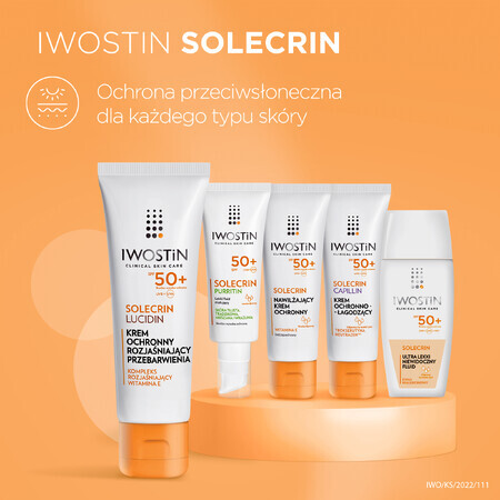 Iwostin Solecrin Lucidin, crème protectrice éclaircissante hyperpigmentation, SPF 50+, 50 ml