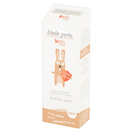 White Pearl Kids, pastă de dinți pentru copii 3-6 ani, aromă de gumă de mestecat, 50 ml