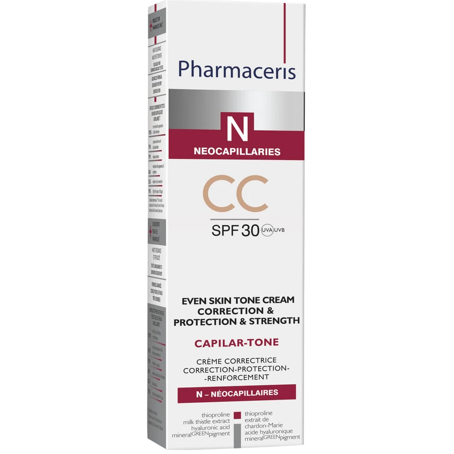 Pharmaceris N Capilar-Tone CC, verstevigende crème, vasculaire en overactieve huid, SPF 30, 40 ml