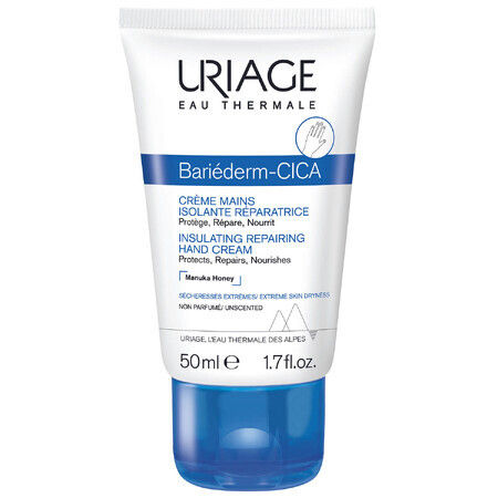 Uriage Bariéderm, crema de manos regeneradora y protectora, 50 ml