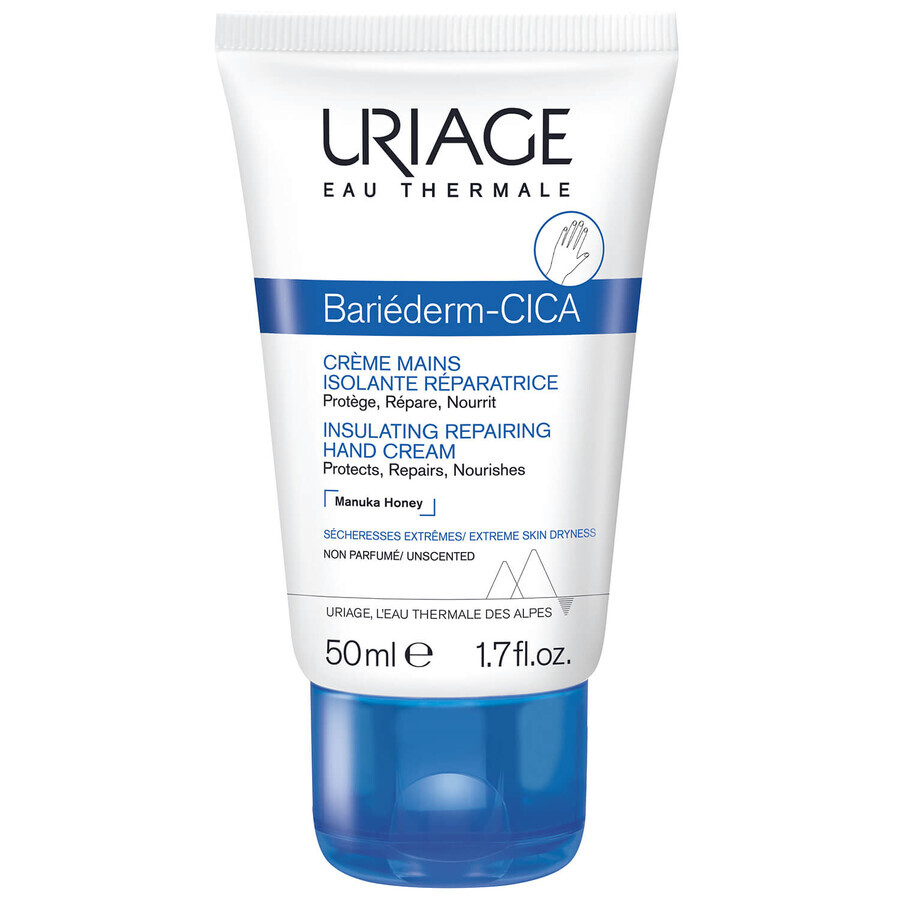 Uriage Bariéderm, crema de manos regeneradora y protectora, 50 ml