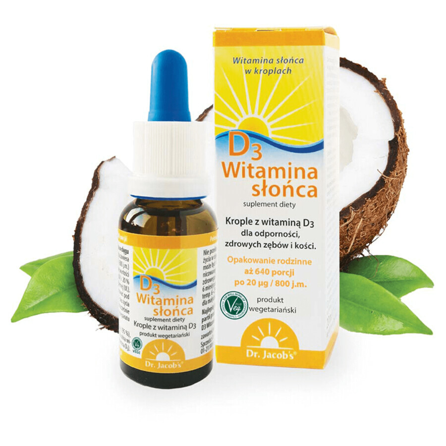 Jacob's D3 Sunshine Vitamin drops, 20 ml