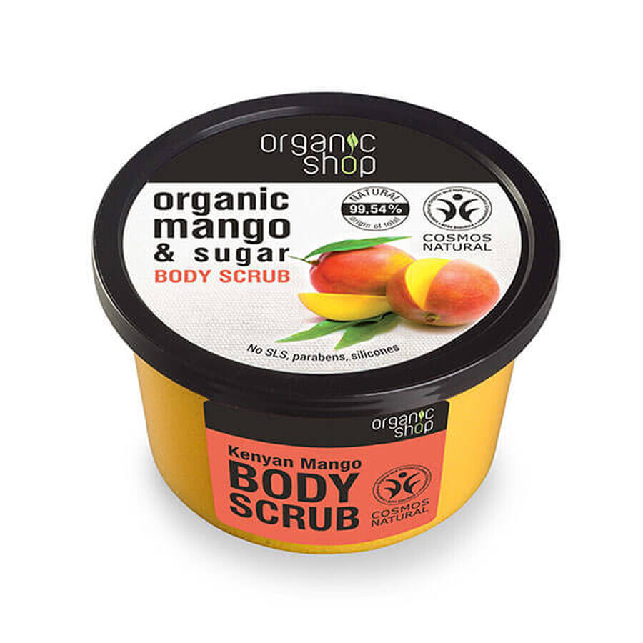 Organic Shop, Body scrub with sugar, Kenyan Mango, 250 ml