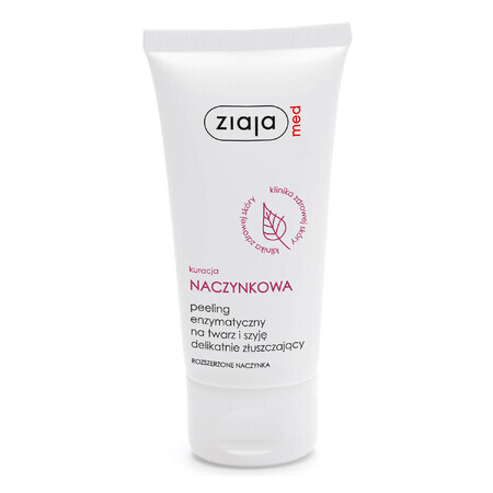 Ziaja Med Capillary Treatment, Exfoliant enzimatic pentru față și gât, exfoliază ușor, 75 ml