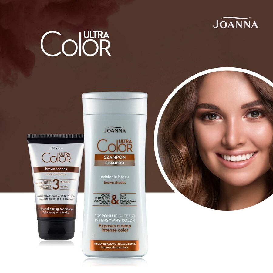 Shampoo Intensificante Joanna Ultra Color per Capelli Castani e Castagne, 200ml