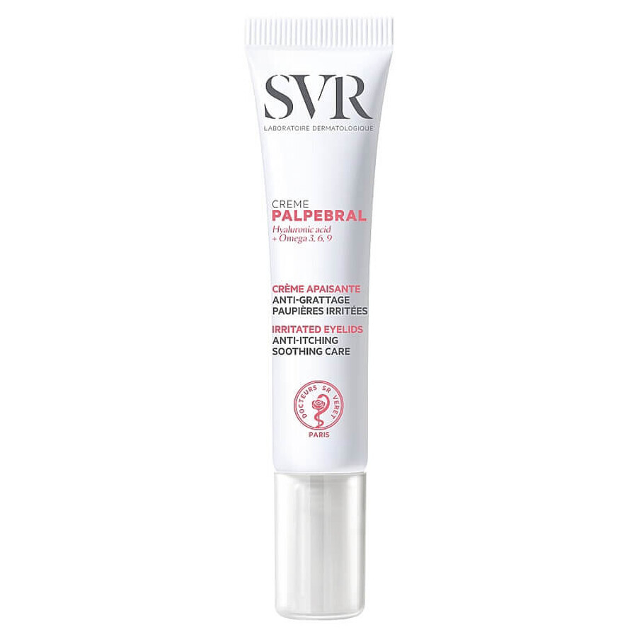 SVR Palpebral, crema lenitiva per palpebre e contorno occhi irritati, 15 ml