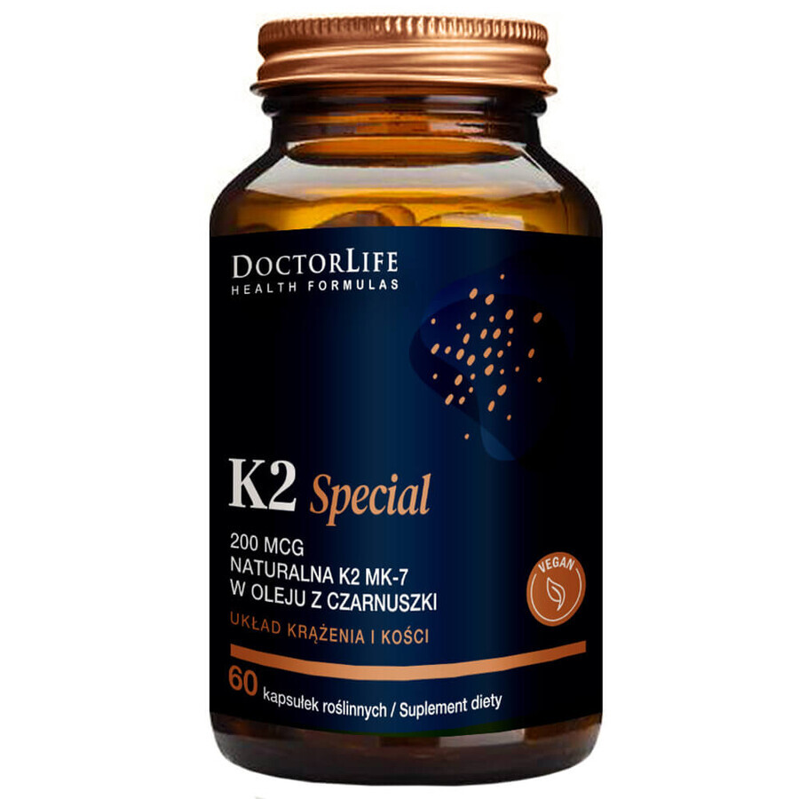 Doctor Life K2 Special, vitamine K 170 µg in zwarte komijnolie, 60 capsules