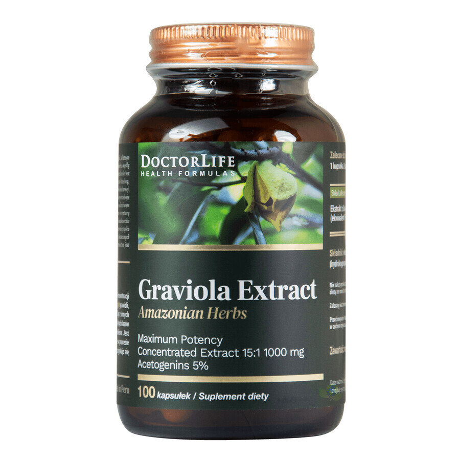 Estratto di graviola Doctor Life, 100 capsule