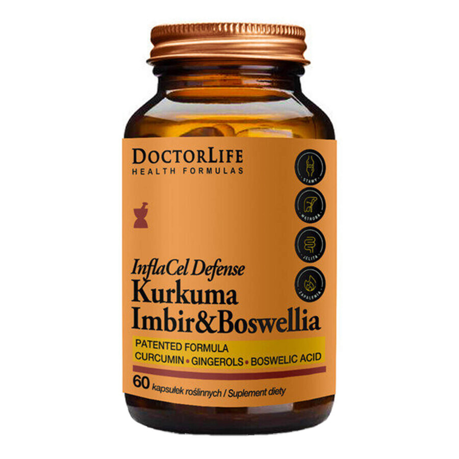 Doctor Life InflaCell Defense Kurkuma Gember &amp; Boswellia, 60 plantencapsules