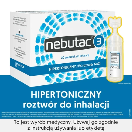 Nebutac 3, hypertonic solution for inhalation 3% NaCl, 4 ml x 30 ampoules