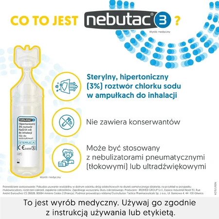 Nebutac 3, hypertonic solution for inhalation 3% NaCl, 4 ml x 30 ampoules