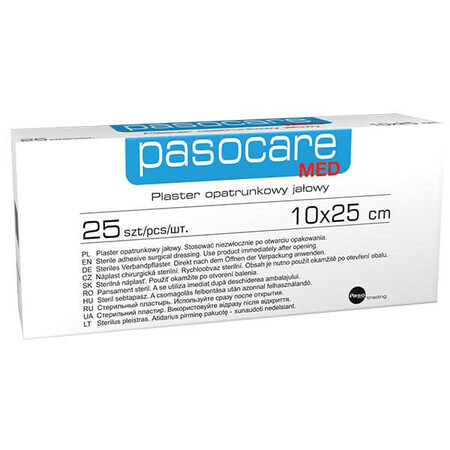 Pasocare Med, verbandpleister, steriel, 10 cm x 25 cm, 1 stuk